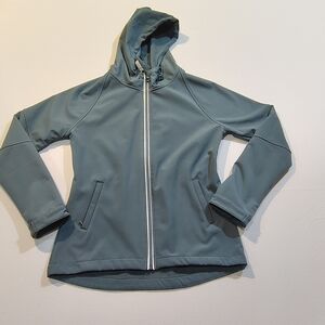 Fabletics Waterproof Green Hooded Jacket Size S